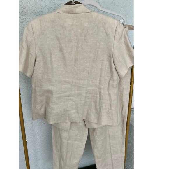 Talbots Irish Linen Blazer & Pants Set - Natural, Size 16 - Picture 7 of 17